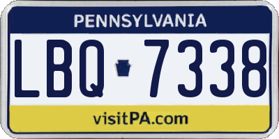 PA license plate LBQ7338