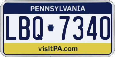PA license plate LBQ7340