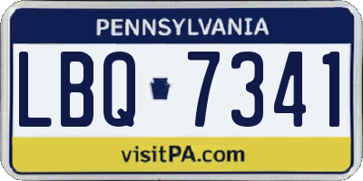 PA license plate LBQ7341