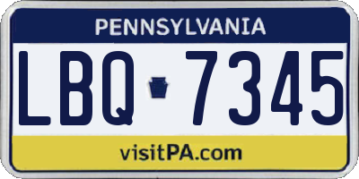 PA license plate LBQ7345