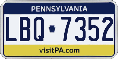 PA license plate LBQ7352