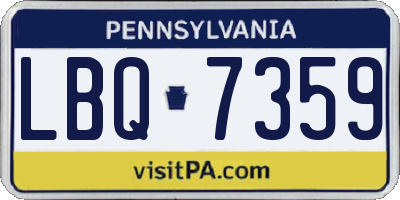 PA license plate LBQ7359