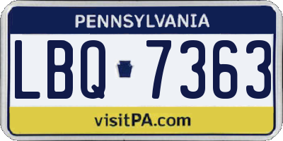 PA license plate LBQ7363