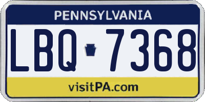 PA license plate LBQ7368