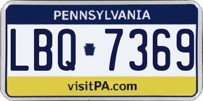 PA license plate LBQ7369