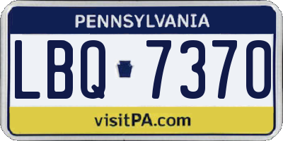 PA license plate LBQ7370