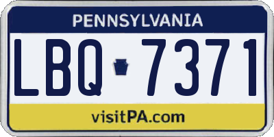 PA license plate LBQ7371