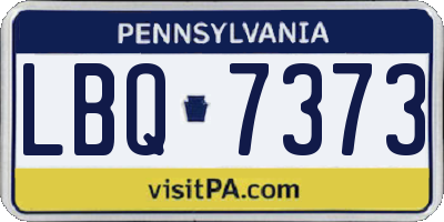 PA license plate LBQ7373