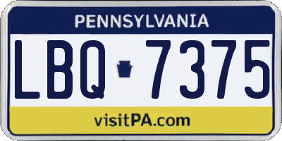 PA license plate LBQ7375