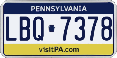 PA license plate LBQ7378