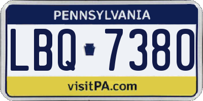 PA license plate LBQ7380