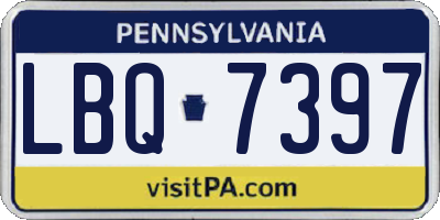 PA license plate LBQ7397