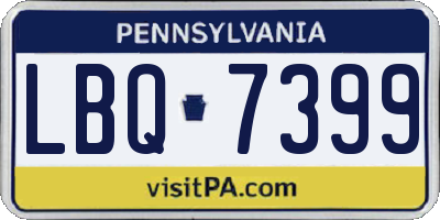 PA license plate LBQ7399