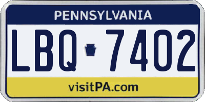 PA license plate LBQ7402