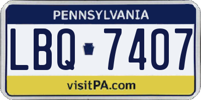 PA license plate LBQ7407