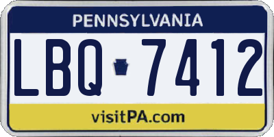 PA license plate LBQ7412