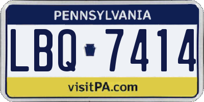 PA license plate LBQ7414