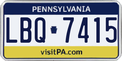 PA license plate LBQ7415