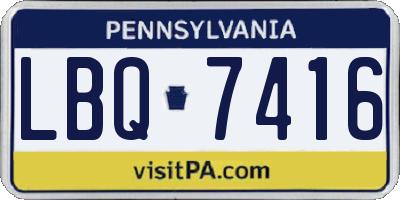 PA license plate LBQ7416