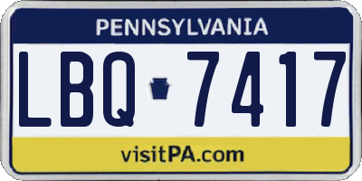PA license plate LBQ7417