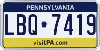 PA license plate LBQ7419