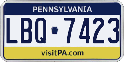 PA license plate LBQ7423
