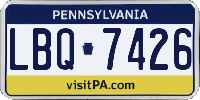 PA license plate LBQ7426