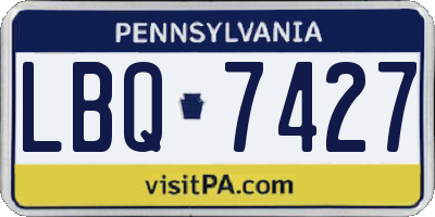 PA license plate LBQ7427