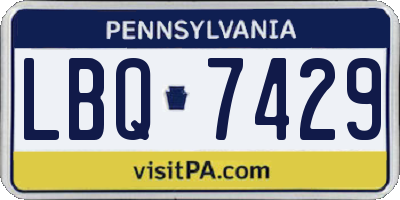 PA license plate LBQ7429