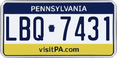 PA license plate LBQ7431