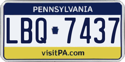 PA license plate LBQ7437