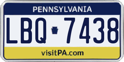 PA license plate LBQ7438