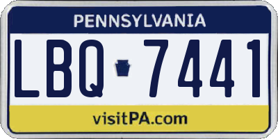 PA license plate LBQ7441