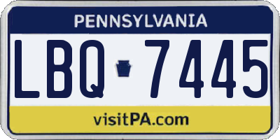 PA license plate LBQ7445