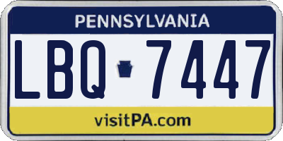 PA license plate LBQ7447