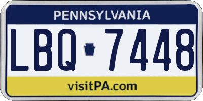 PA license plate LBQ7448
