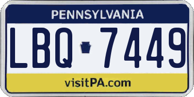 PA license plate LBQ7449
