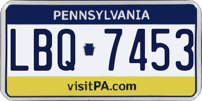 PA license plate LBQ7453