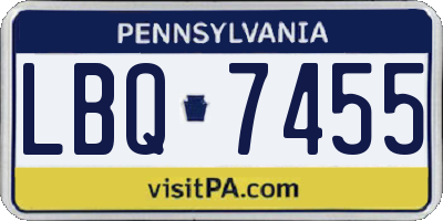 PA license plate LBQ7455