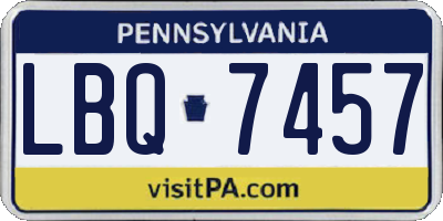 PA license plate LBQ7457