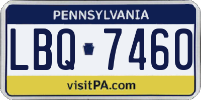 PA license plate LBQ7460