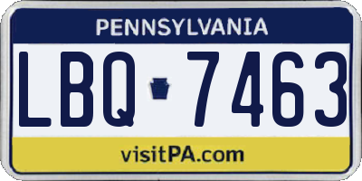 PA license plate LBQ7463