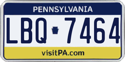 PA license plate LBQ7464
