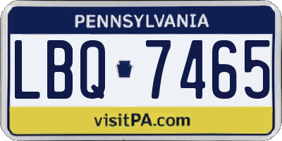 PA license plate LBQ7465