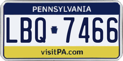 PA license plate LBQ7466