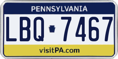 PA license plate LBQ7467
