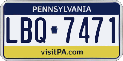 PA license plate LBQ7471