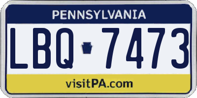 PA license plate LBQ7473