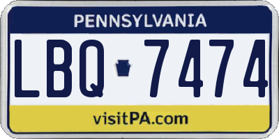 PA license plate LBQ7474