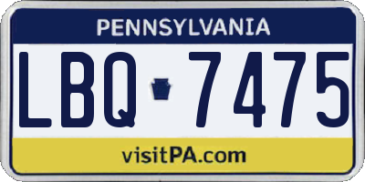 PA license plate LBQ7475